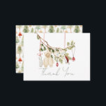 Tarjeta Pequeña Ropa de bebé Lavandería Baby Shower Agradecimiento<br><div class="desc">Esta tarjeta de agradecimiento para baby shower boho neutral "Merry little baby shower" para la temporada navideña cuenta con ropa de bebé / lavandería como un romper,  y un calcetín,  un sombrero de Santa y un par de guantes. Personalízala según tus necesidades. Puedes encontrar productos coincidentes en mi tienda.</div>