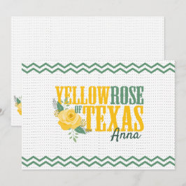 Tarjeta Pequeña Rosa amarilla de Texas - Rosa único