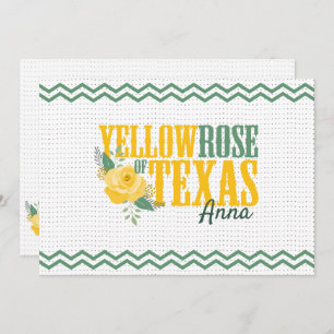 Tarjeta Pequeña Rosa amarilla de Texas - Rosa único