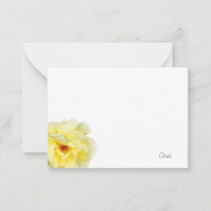 Tarjeta Pequeña Rosa amarillo suave
