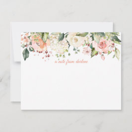 Tarjeta Pequeña Rosa Blanca Rosa Rosa Rosa Rosada Hidrangeas Blanc