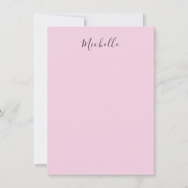 Tarjeta Pequeña Rosa Claro Profesional Escritura a Mano Única Clás (Anverso)