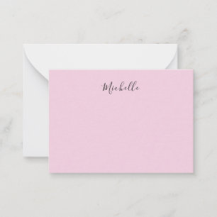Tarjeta Pequeña Rosa Claro Profesional Escritura Única Clásica