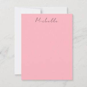 Tarjeta Pequeña Rosa Claro Profesional Escritura Única Clásica