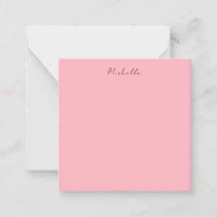 Tarjeta Pequeña Rosa Claro Profesional Escritura Única Clásica