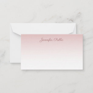 Tarjeta Pequeña Rosa de caligrafía de oro Nombre de guión de plant