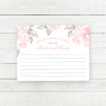 Tarjeta Pequeña Rosa de color de agua rosada de época Consejo Boda<br><div class="desc">Elegante recepción nupcial o ducha nupcial "Consejos y buenos deseos para la novia y el Groom" diseño de la tarjeta. Incluye líneas para que los huéspedes puedan completar un mensaje especial escrito a mano a la pareja.</div>