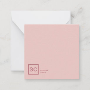 Tarjeta Pequeña Rosa de color dorado profesional niñita monograma