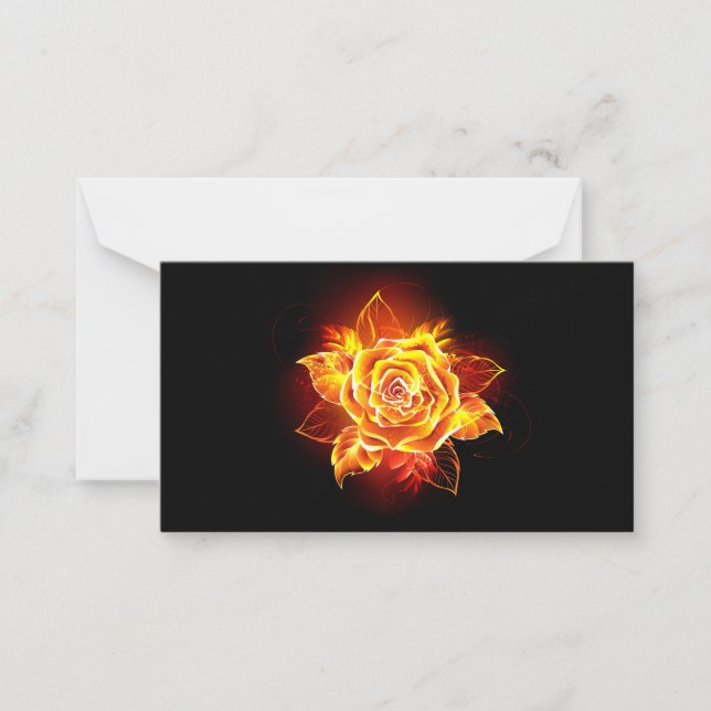 Tarjeta Pequeña Rosa de incendios en auge (Anverso)