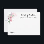 Tarjeta Pequeña Rosa floral rosa acuarela Bridal Shower Advance<br><div class="desc">Tarjeta de acuarela Rosa floral rosa elegante personalizada</div>