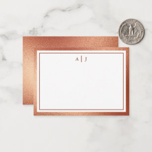 Tarjeta Pequeña Rosa minimalista Relieve metalizado de imitación d
