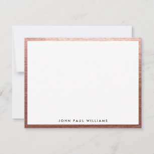 Tarjeta Pequeña Rosa  Oro Metalizado Elegante Elegante Moderno