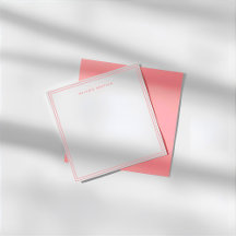Rosa Pastel Sencillo Minimalista Monograma Dos Bor