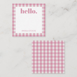 Tarjeta Pequeña Rosa Personalizado de Cuadros Blancos