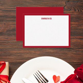 Tarjeta Pequeña Rosa roja minimalista, borde único, personalizació