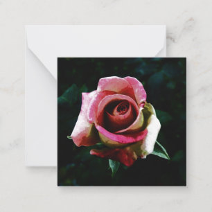 Tarjeta Pequeña Rosa roja pintada al óleo