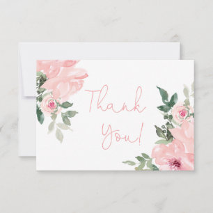 Tarjeta Pequeña Rosa rosa floral gracias