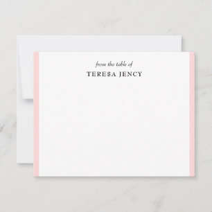 Tarjeta Pequeña Rosa Sonrojado Elegante   Femenino Desde la Mesa d