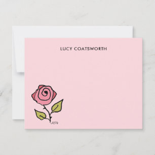 Tarjeta Pequeña Rosa suave de Boho con iluminación manual vintage 