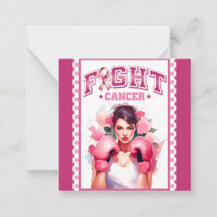 Tarjeta Pequeña Rosa y Bonito Cáncer de Seno Floral