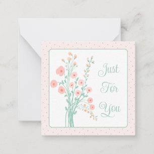 Tarjeta Pequeña Rosa Y Coral Turquesa
