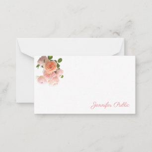 Tarjeta Pequeña Rosas Creativas Acuarela Colores Pastel Floral