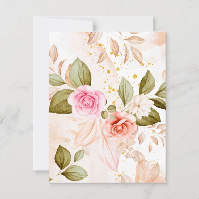 Tarjeta Pequeña Rosas de acuarela 1 (Anverso)