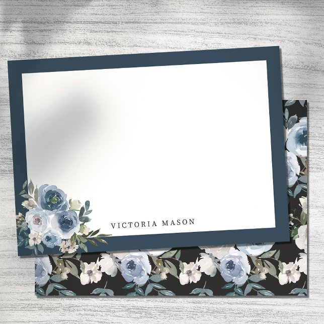 Tarjeta Pequeña Rosas de acuarela azul y turbio (Subido por el creador)
