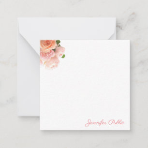 Tarjeta Pequeña Rosas de acuarela Colores Pastel Trendy manuscrita