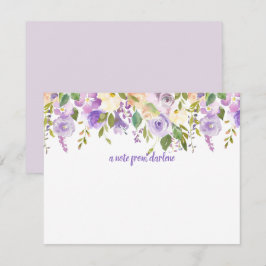 Tarjeta Pequeña Rosas de color morado y lavanda |