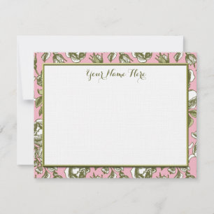 Tarjeta Pequeña Rosas de cosecha personalizado en floral rosa clar