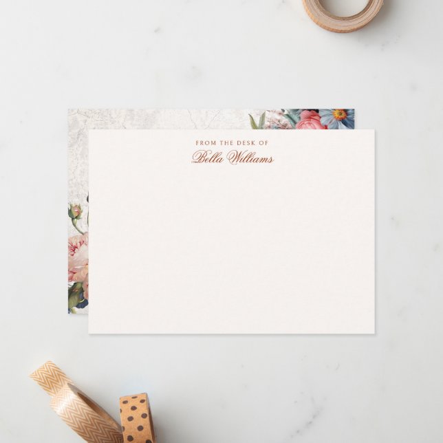 Tarjeta Pequeña Rosas de cosecha rusa e Iris (Anverso/Reverso In Situ)