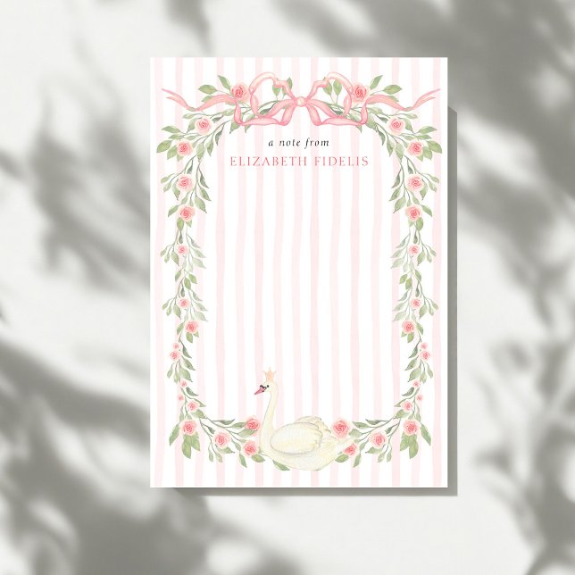 Tarjeta Pequeña Rosas de Floral de vaca rosada en cisne Baby Showe (Subido por el creador)