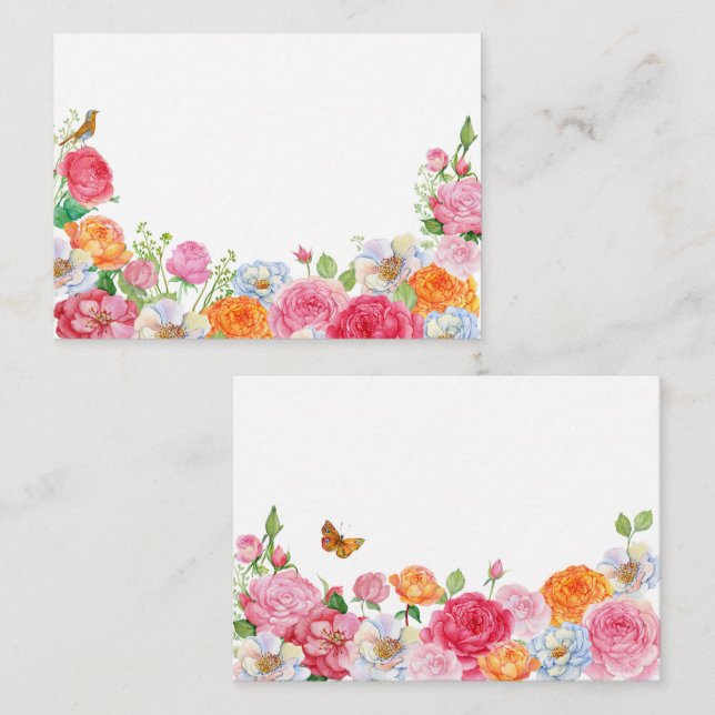 Tarjeta Pequeña Rosas de flores de arte (Anverso / Reverso)