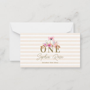 Tarjeta Pequeña Rosas de lazo rosa de pequeña calabaza Elegante cu