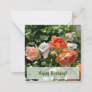 Tarjeta Pequeña Rosas de Naranja de acuarela