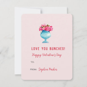 Tarjeta Pequeña Rosas elegantes con Día de San Valentín jarrón Min