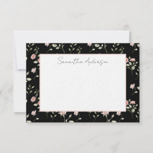 Tarjeta Pequeña Rosas Florales Personalizadas Rosa Rubor