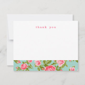 Tarjeta Pequeña Rosas Girly Vintage Cartas de agradecimiento simpl