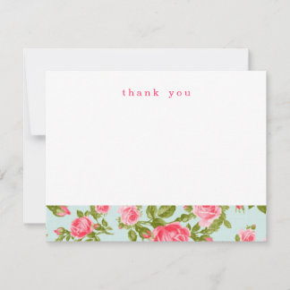 Tarjeta Pequeña Rosas Girly Vintage Cartas de agradecimiento simpl