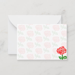 Tarjeta Pequeña Rosas Rojas en Blanco