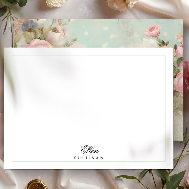 Tarjeta Pequeña Rosas rosas rosas rosas rosas antiguas en la menta (Subido por el creador)