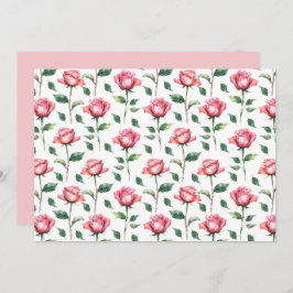 Tarjeta Pequeña Rose Floral Botanical Note Card