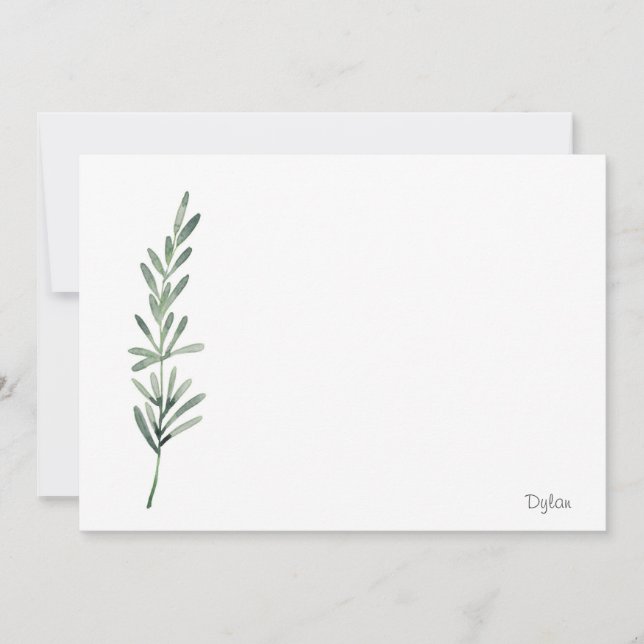 Tarjeta Pequeña Rosemario de color de agua (Anverso)