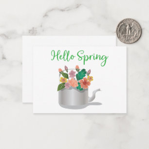 Tarjeta Pequeña Rótulo de primavera de Hello