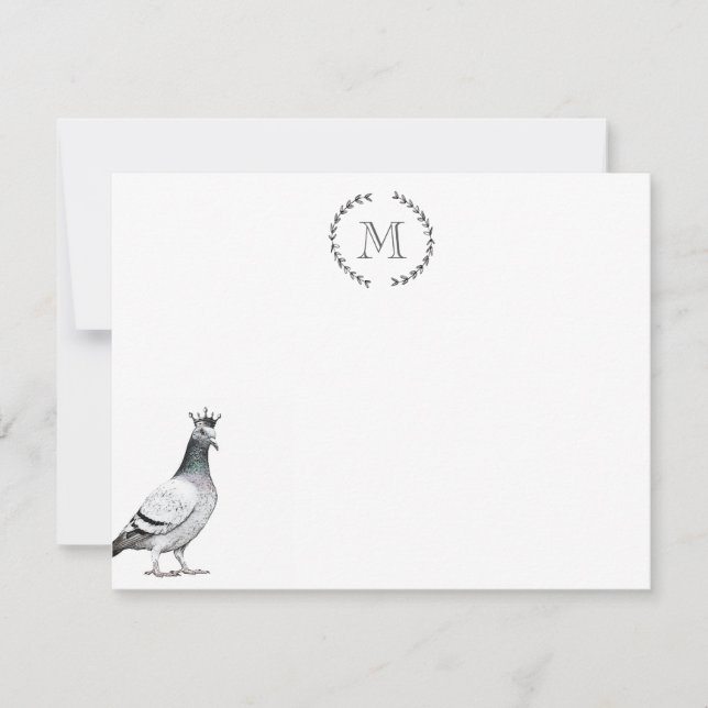 Tarjeta Pequeña Royal Personalizada para Aves Lover Pigeon (Anverso)