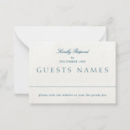 Tarjeta Pequeña RSVP de CÓDIGO QR de Boda clásico romántico