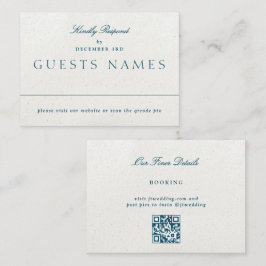 Tarjeta Pequeña RSVP de CÓDIGO QR de Boda clásico romántico