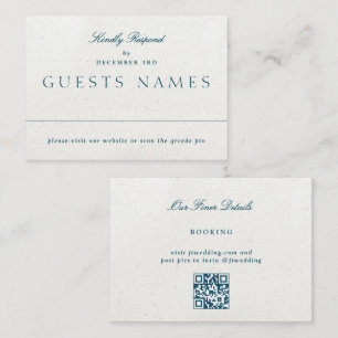 Tarjeta Pequeña RSVP de CÓDIGO QR de Boda clásico romántico
