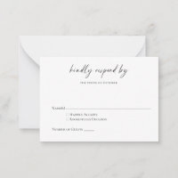 RSVP de escritura moderna Minimalista blanca y neg